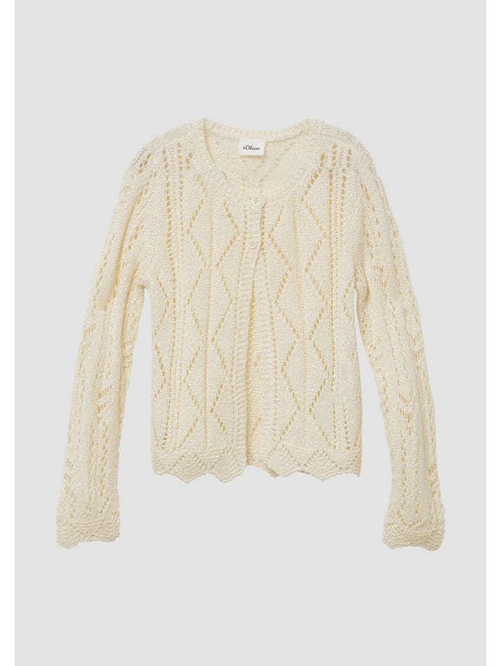s.Oliver Strickjacke langarm in Creme günstig kaufen