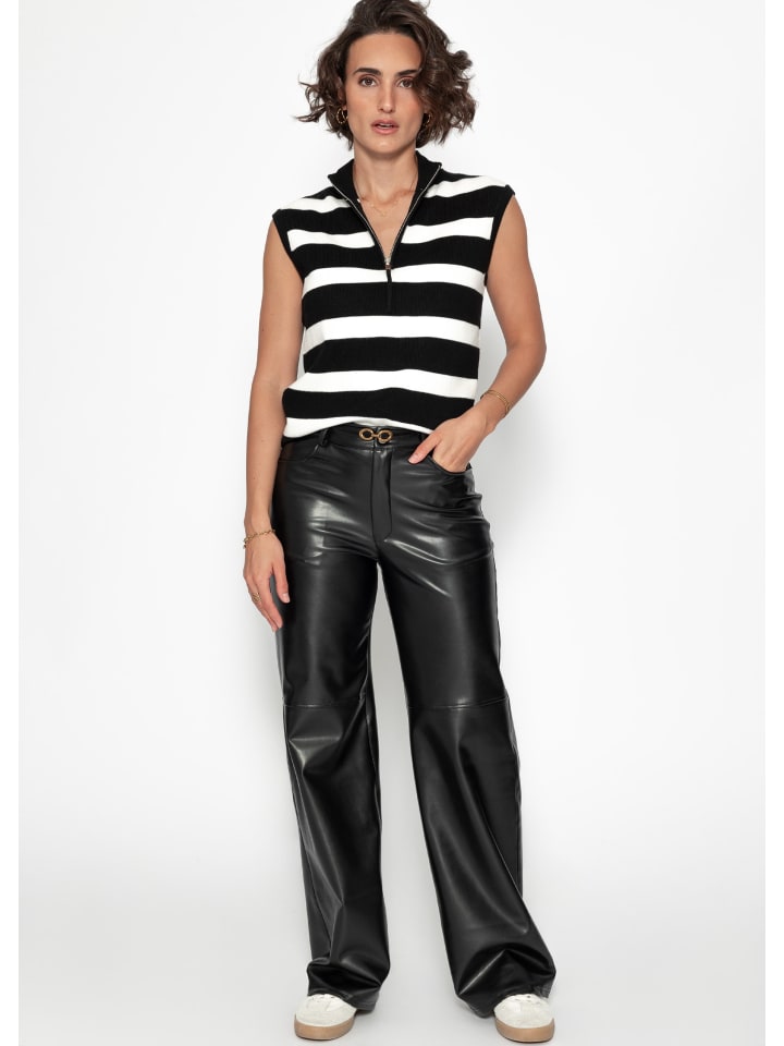 SASSYCLASSY Straight-Fit Thermo Hose aus Kunstleder in Schwarz günstig kaufen