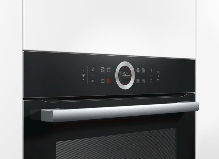BOSCH Pyrolyse Backofen Serie 8 HBG675BB1, mit Teleskopauszug nachrüstbar, Pyrolyse-Selbstreinigung, mit AutoPilot