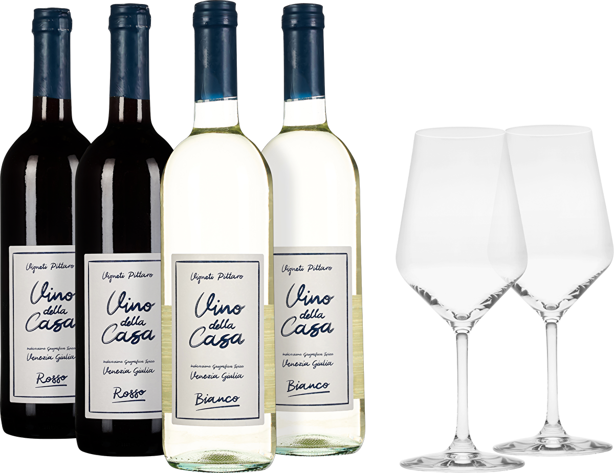 Pittaro Probierpaket Vino della Casa inkl. 2 Gläser
