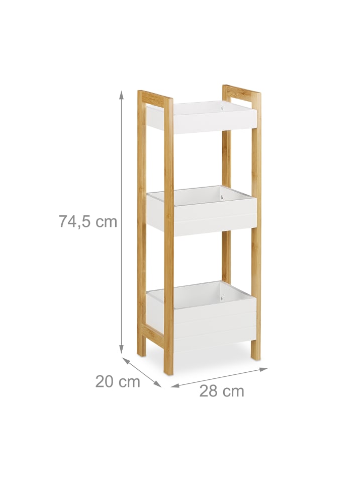 relaxdays Badregal in Natur/ Weiß - (B)28 x (H)74,5 x (T)20 cm günstig kaufen onesize