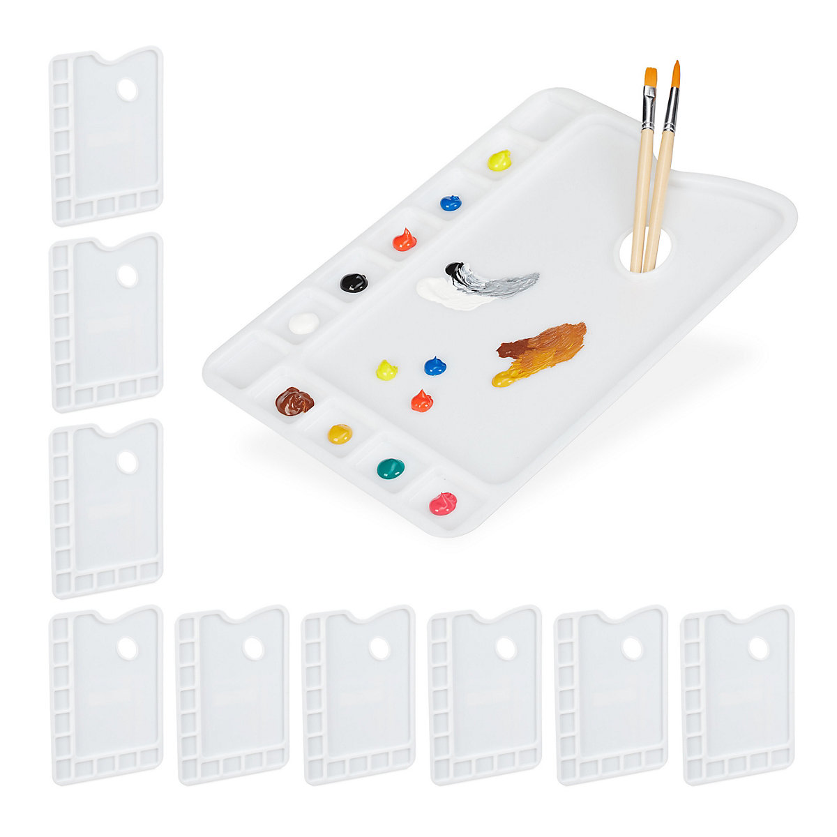 10 x Eckige Mischpalette aus Kunststoff