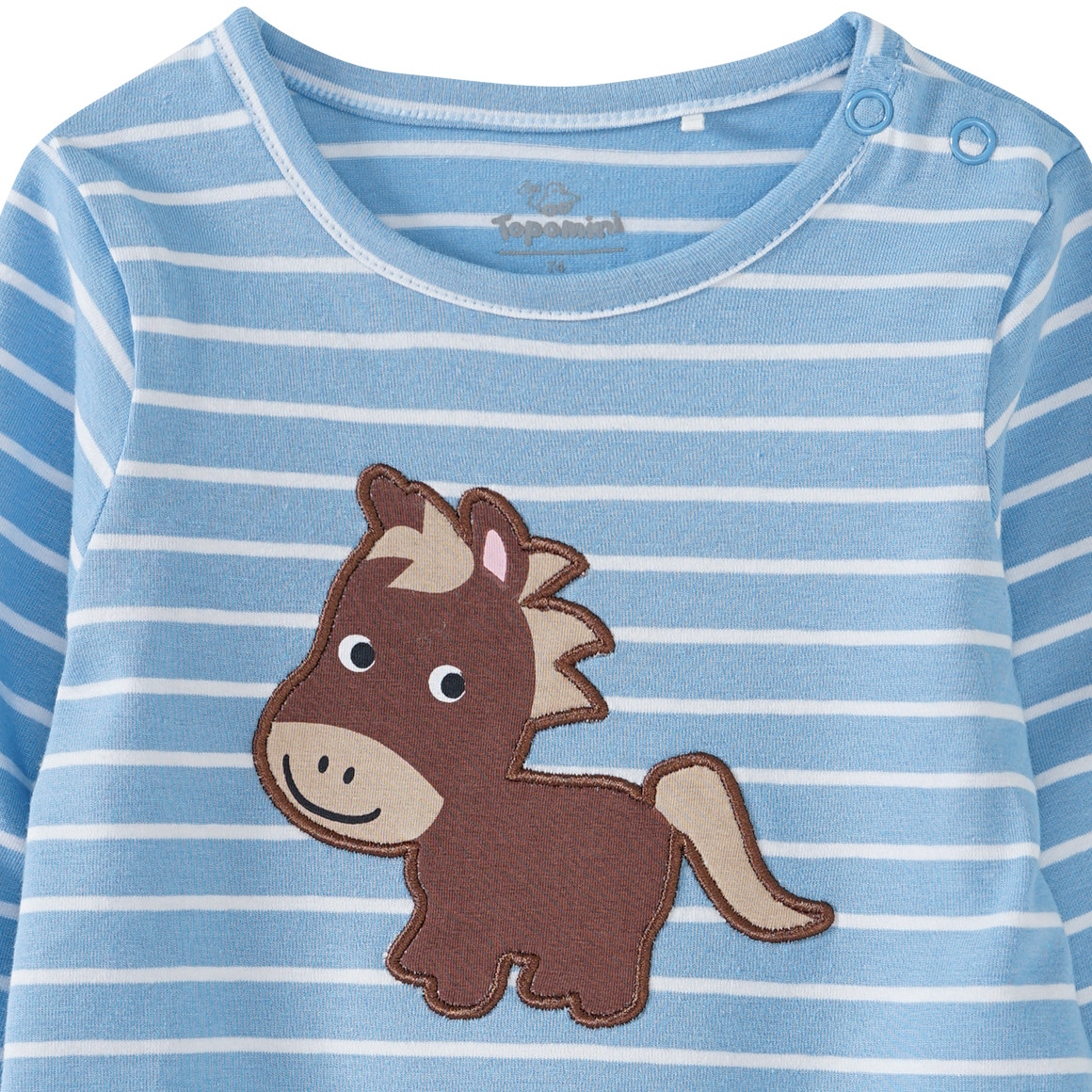 Baby Langarmshirt mit Pferde-Applikation