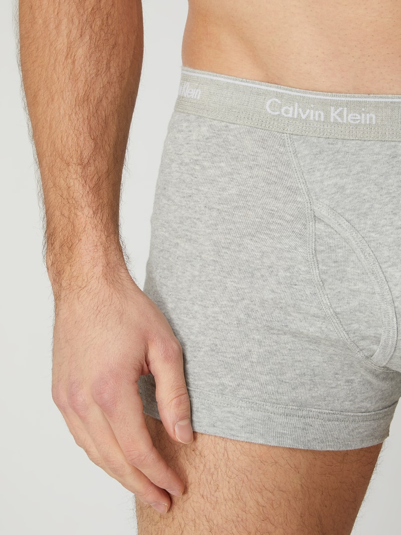 Classic Fit Trunks aus Baumwolle im 3er-Pack in mittelgrau meliert