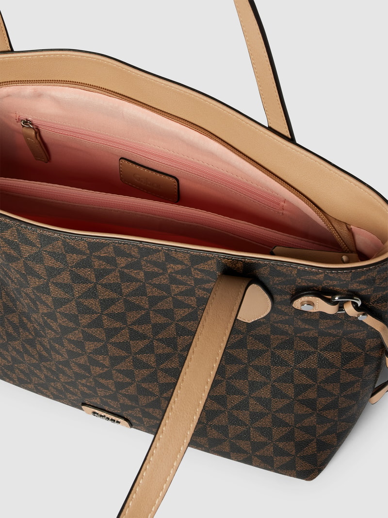 Shopper mit Allover-Muster in dunkelbraun