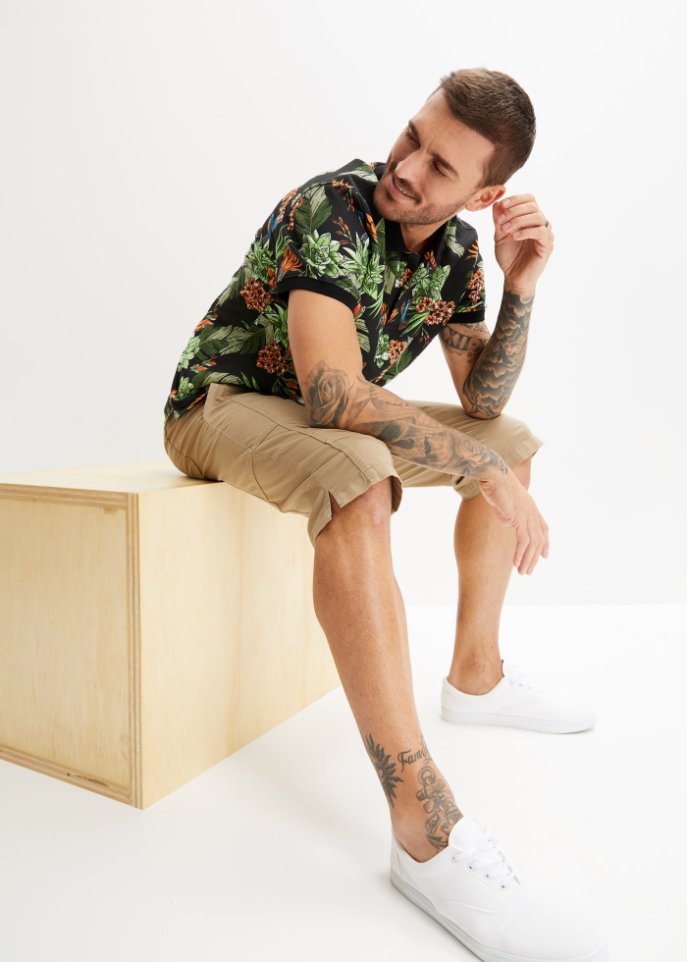 Stretch-Long-Bermuda mit Komfortschnitt, Regular Fit