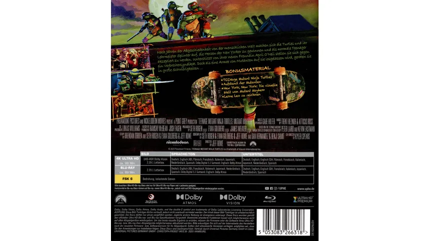 Teenage Mutant Ninja Turtles: Mutant Mayhem  (4K Ultra HD) (+ Blu-ray)