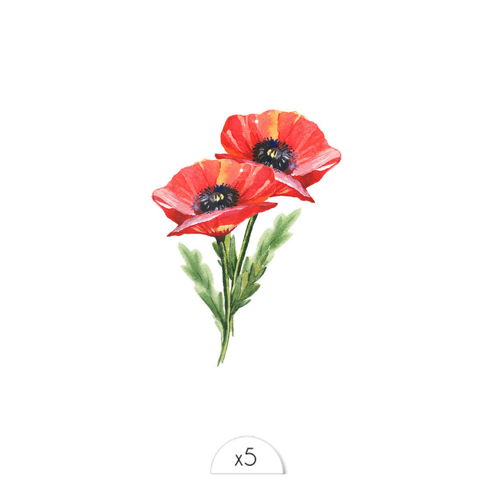 Sioou Coquelicot Tatouage éphémère