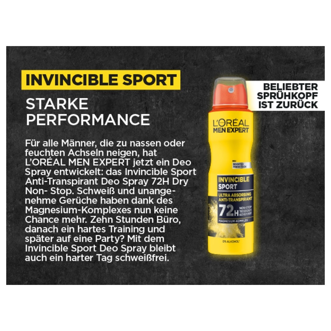 Invicible Sport Ultra Absorbing Anti-Transpirant 72H