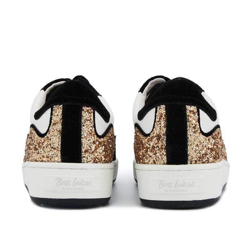 Baskets en cuir Loulou blanc noir leopard