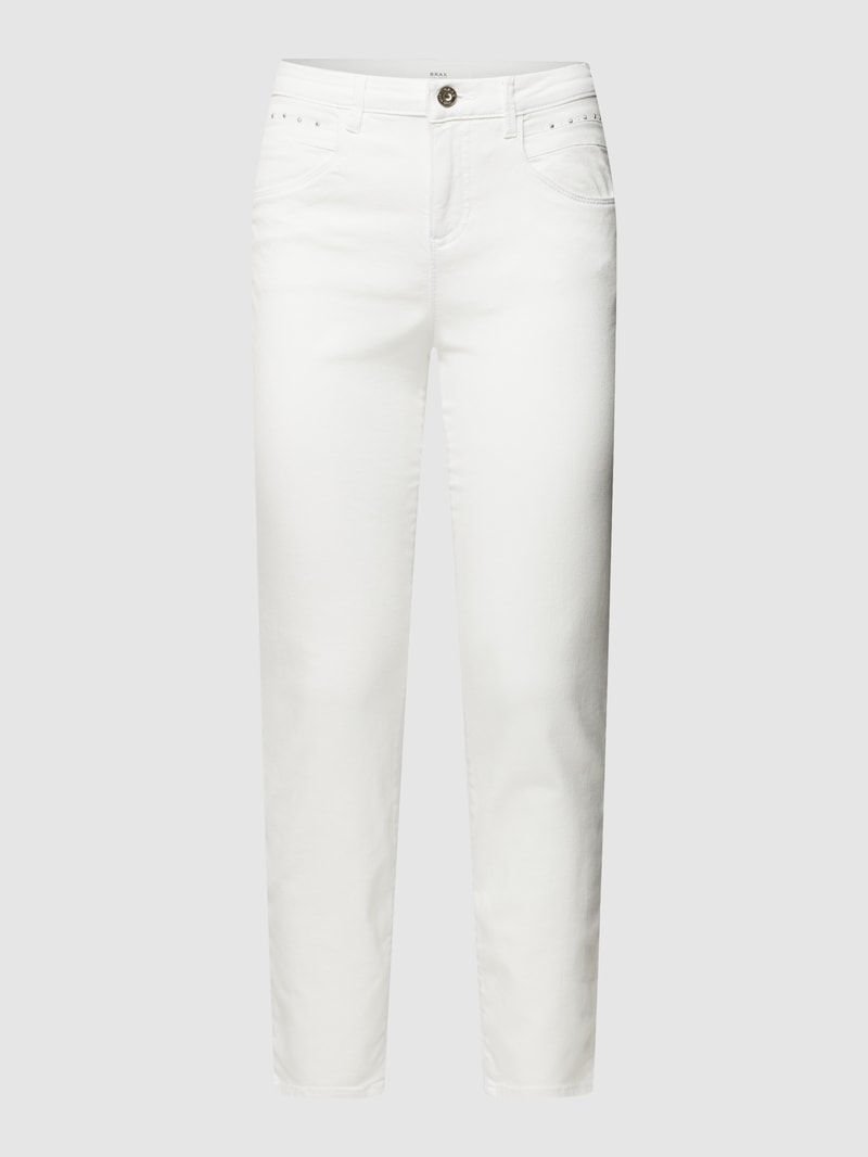 Jeans mit Label-Details Modell 'Shakira' in weiß