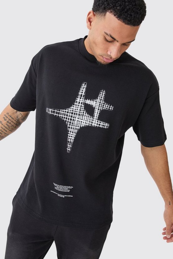 Oversize T-Shirt mit Sternen-Print