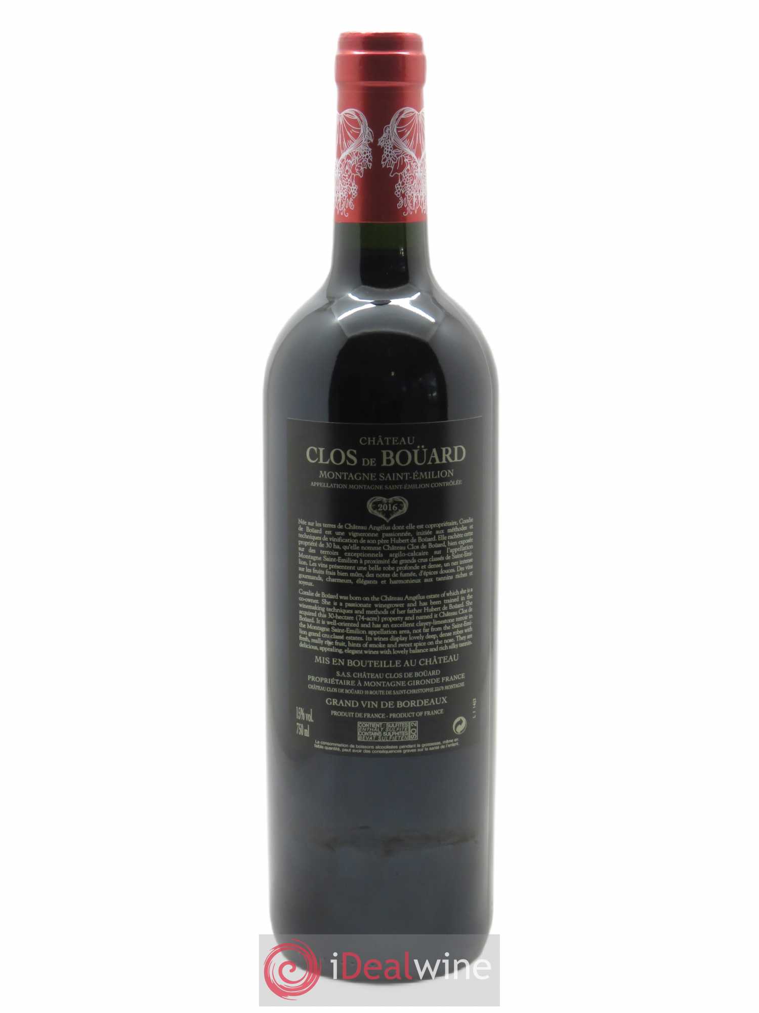 Château Clos de Boüard  2016 - Lot de 1 Bouteille