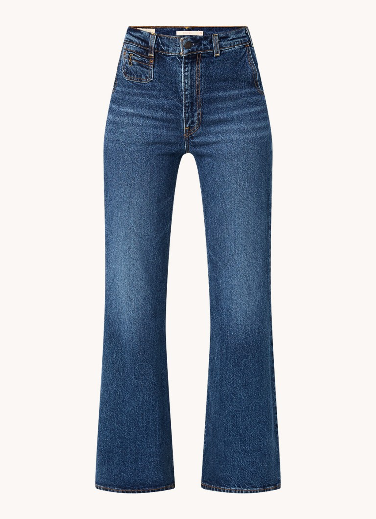 Jean Levi's Ribcage taille haute évasé, délavage moyen