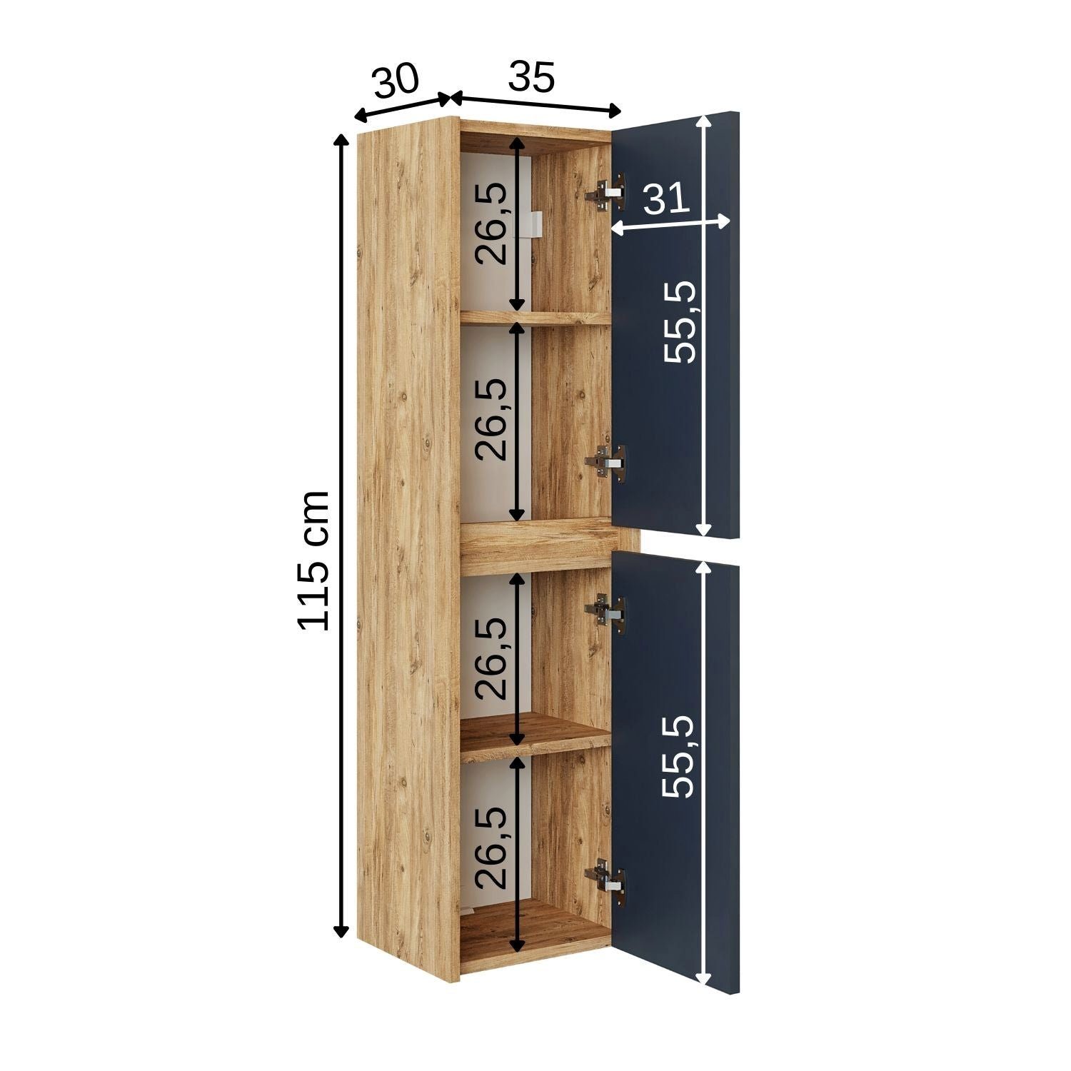 Roomart Badmöbel-Set, (Roomart, Badezimmermöbel, Hochschrank Badregal, in 5 Farben Badschrank)