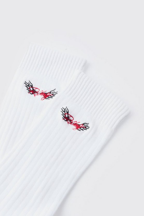 Sport-Socken mit Racing-Stickerei