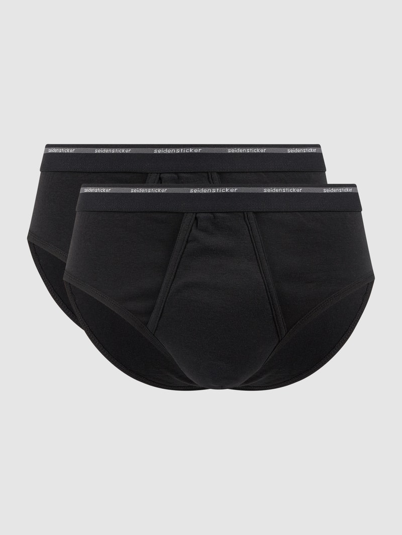 Slip aus Baumwolle im 2er-Pack in schwarz