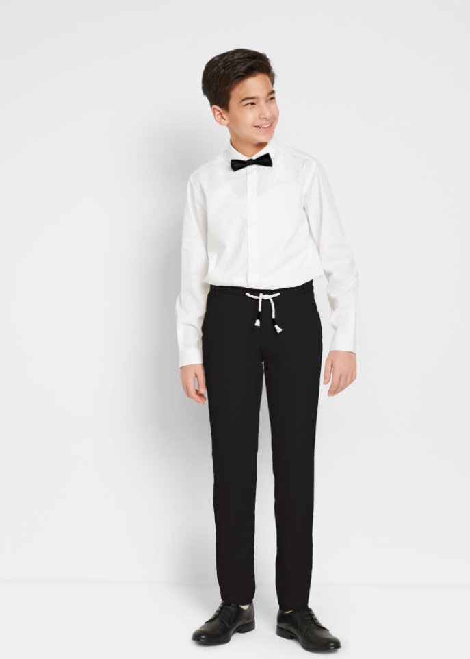 Jungen Chinohose, Hemd, Fliege, festlich (3-tlg.Set)