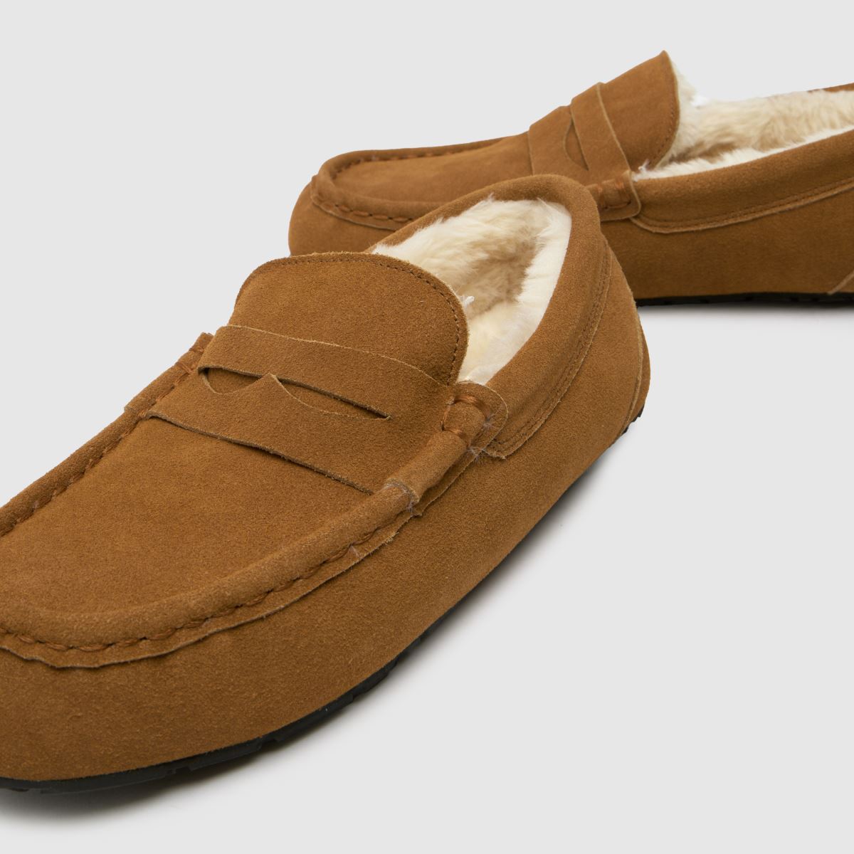 Schuh Stefan velúr mokaszin papucs barna színben