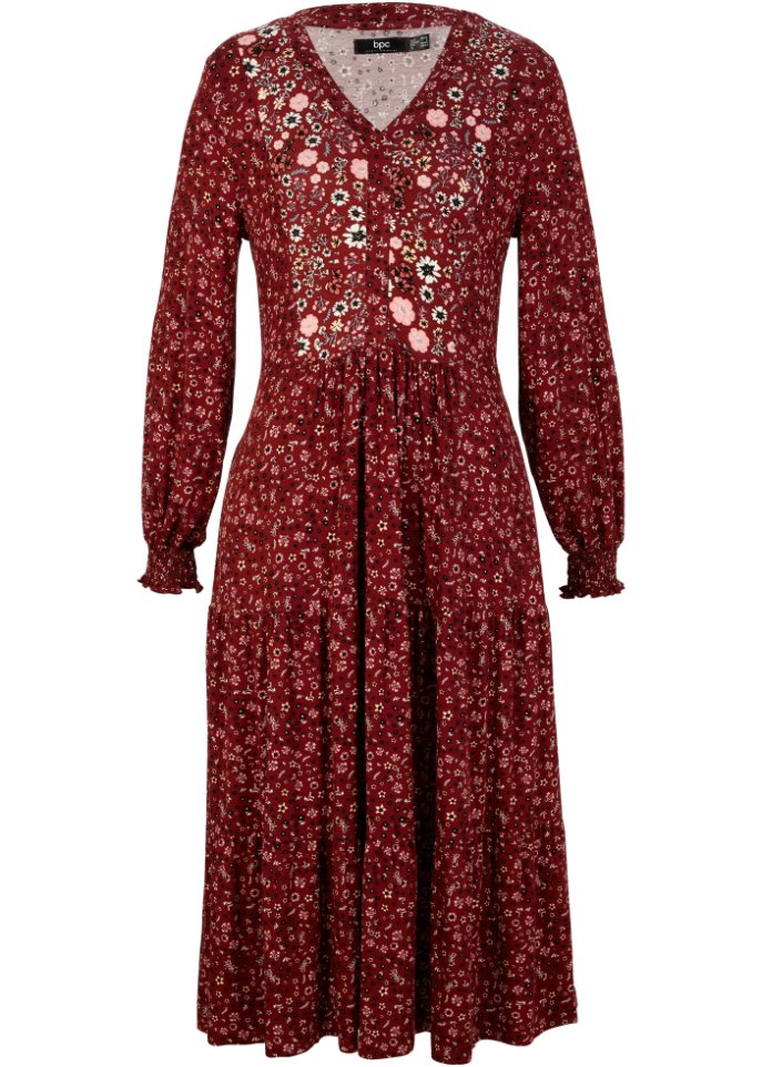 Jerseykleid aus Viskose mit Bindeband, mittellang