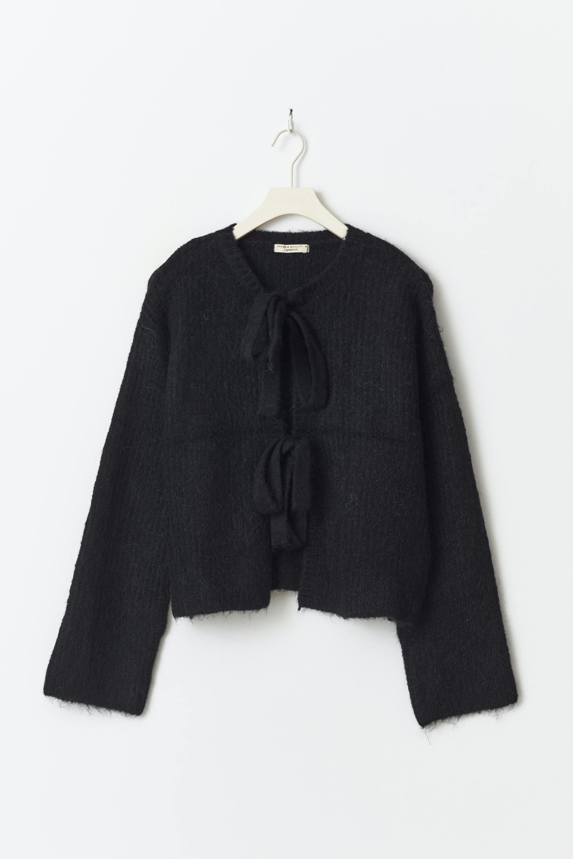 Knitted tie cardigan