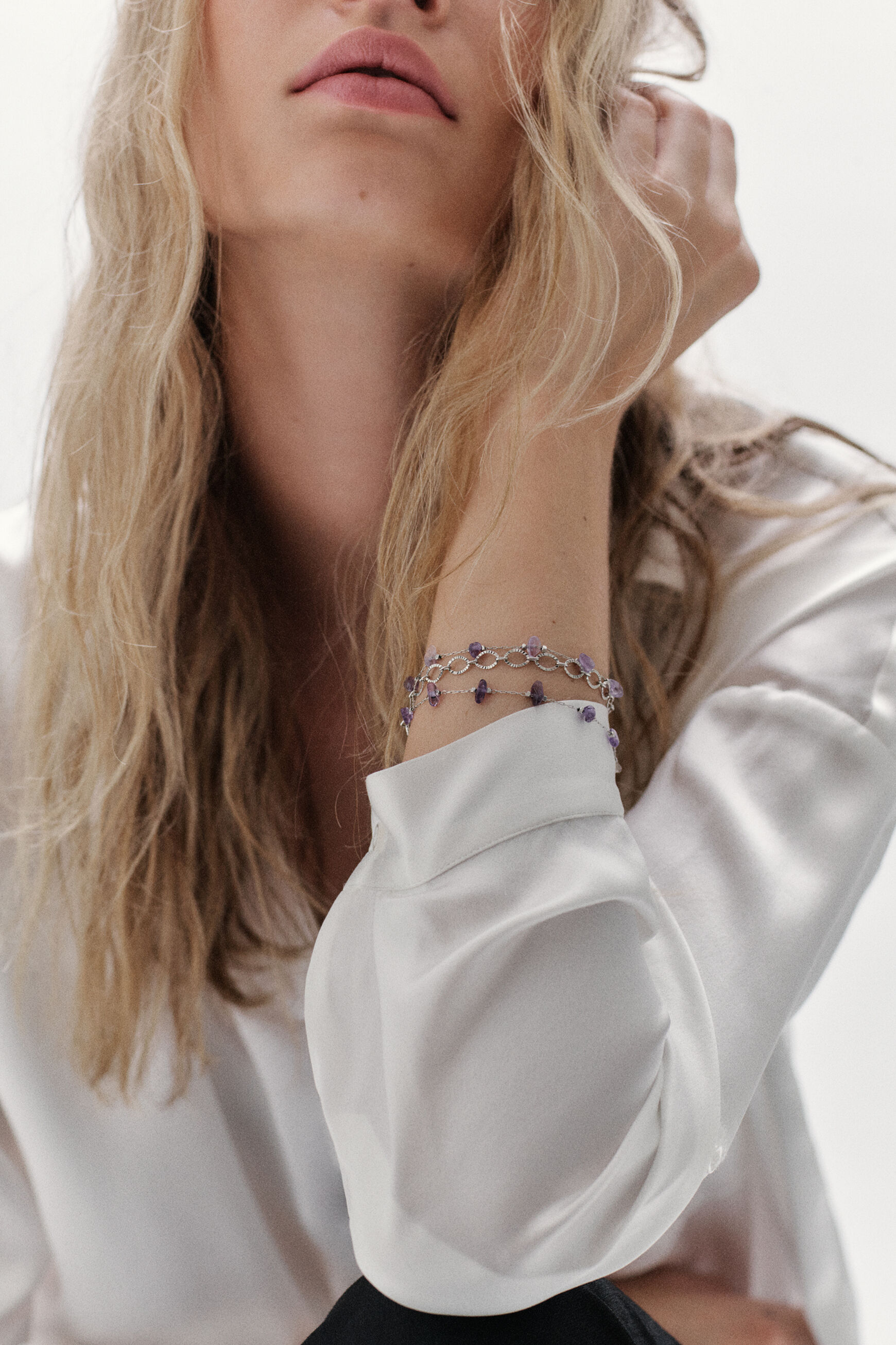 bracelet hena gris argent femme