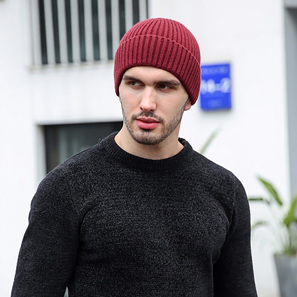 CAMILA Beanie Strickmütze aus Kerngarn für Herren und Damen, Herbst und Winter