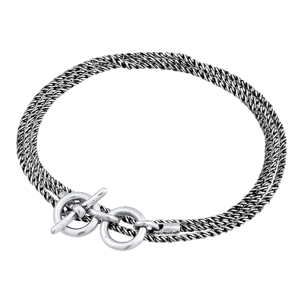 KUZZOI KUZZOI Bracelet Collier en argent sterling 925 pour hommes, avec cordon en os en  Bracelet