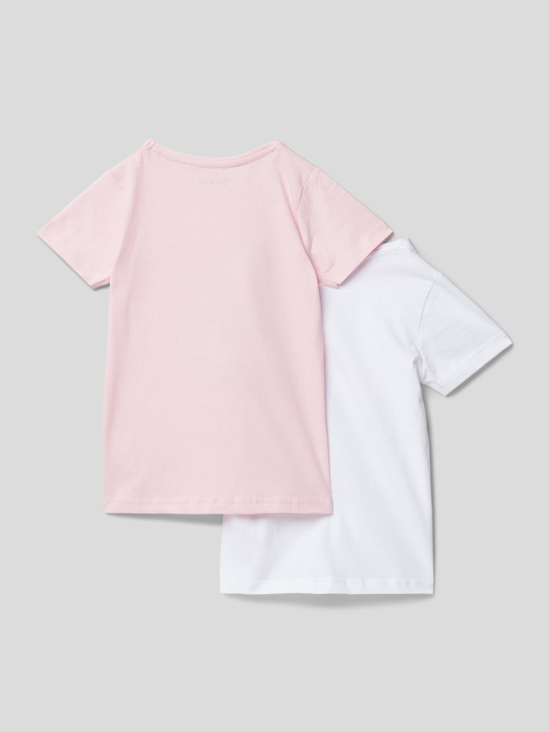 T-Shirt mit Motiv-Print im 2er-Pack in rosa