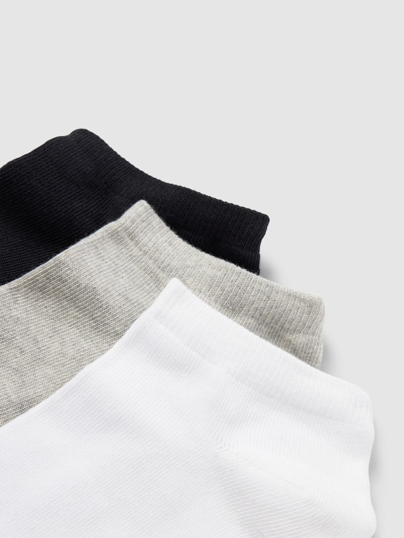 Socken mit Label-Print im 3er-Pack in mittelgrau meliert
