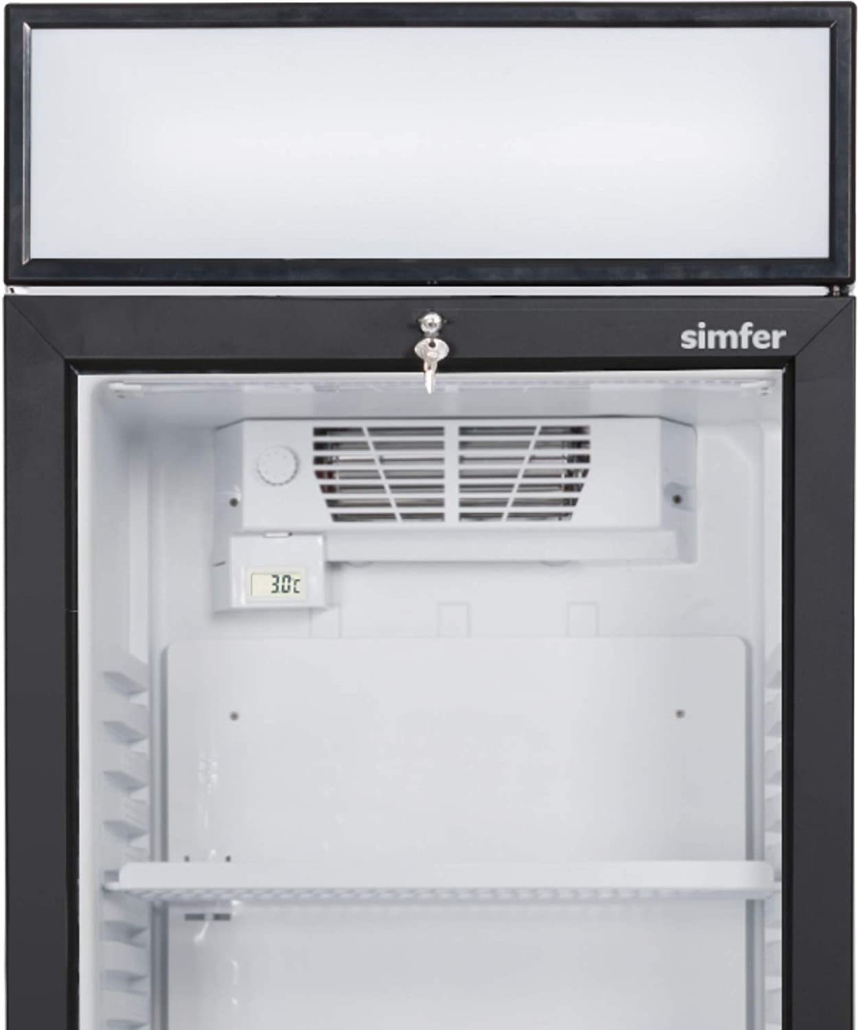 Simfer Getränkekühlschrank SDS 385 DC 1 CF, 200 cm hoch, 60 cm breit, LED-Display, 358 L, Self-Closing Glastür