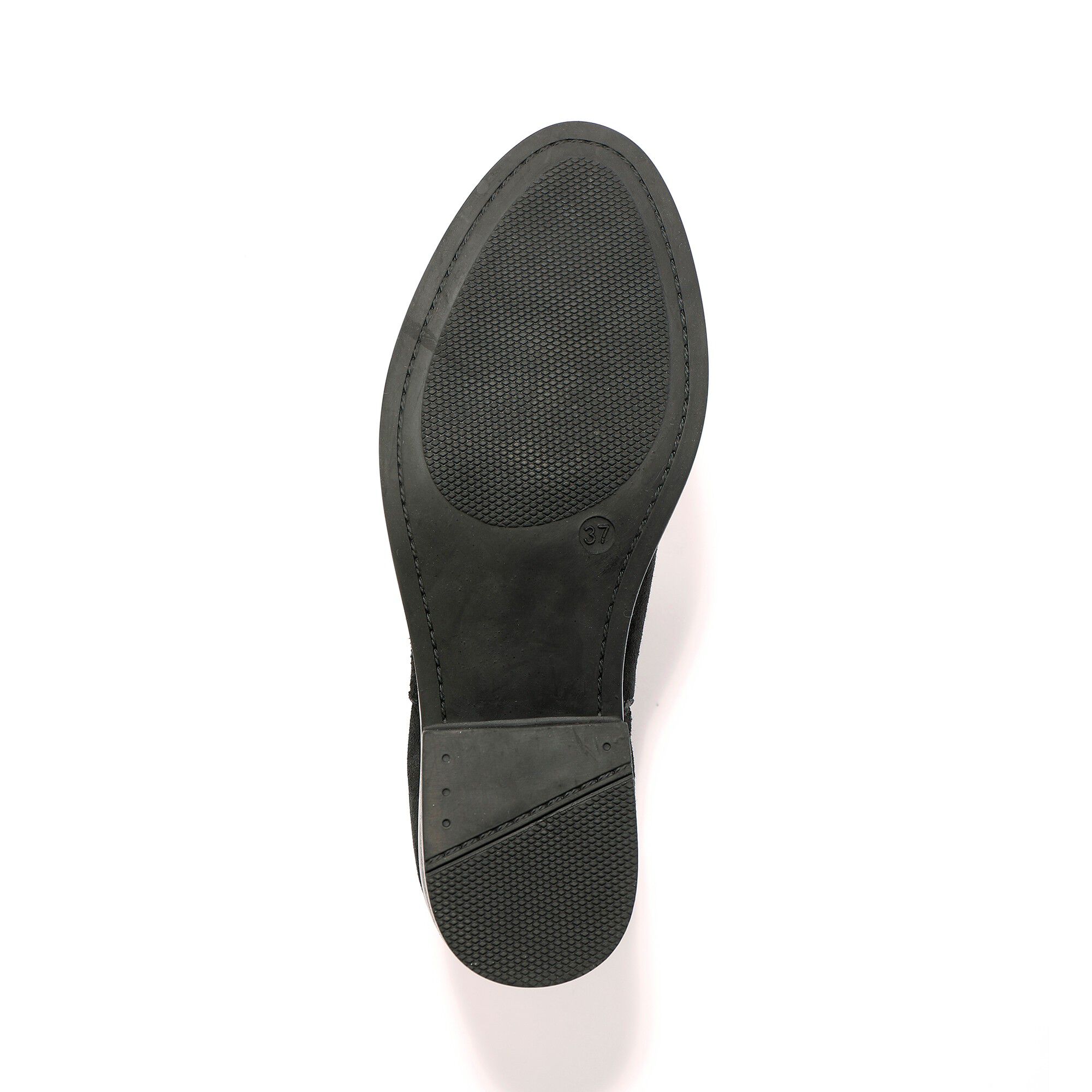 Boots élastiquées perforées Chelsea en croûte de cuir