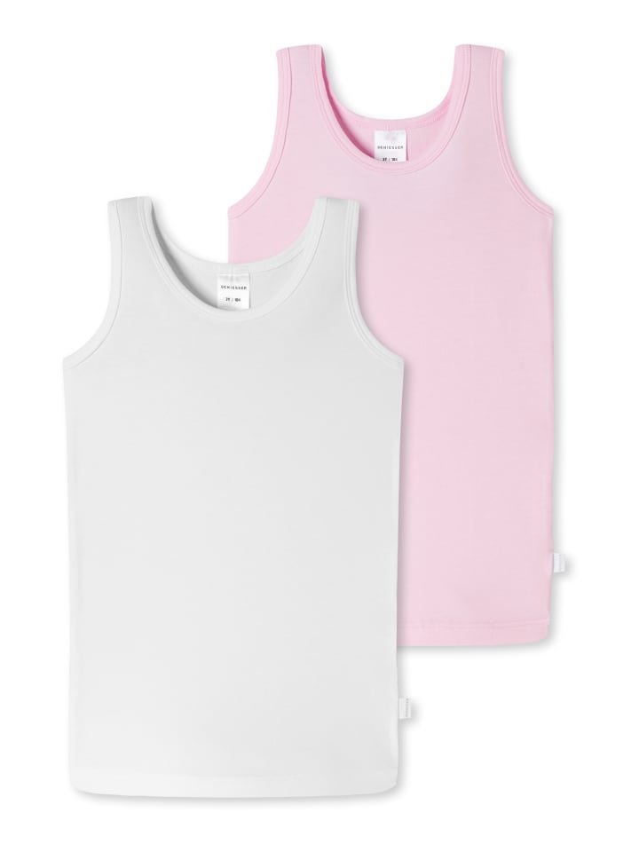 Schiesser Unterhemden 2er-Pack Basic Kids in Rosa günstig kaufen