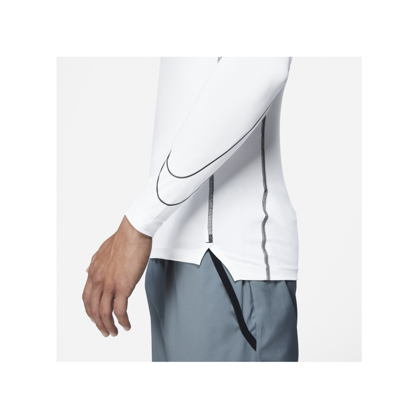 Nike Pro Longsleeve Weiss Schwarz F100