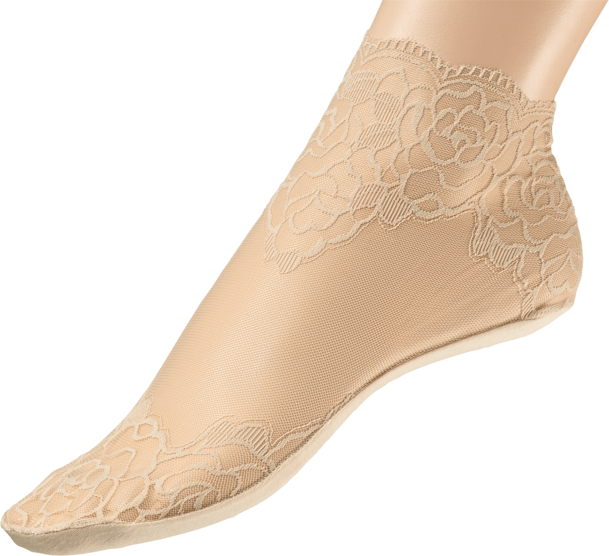 Socken mit Spitze braun Gr. 39-42, 1 St