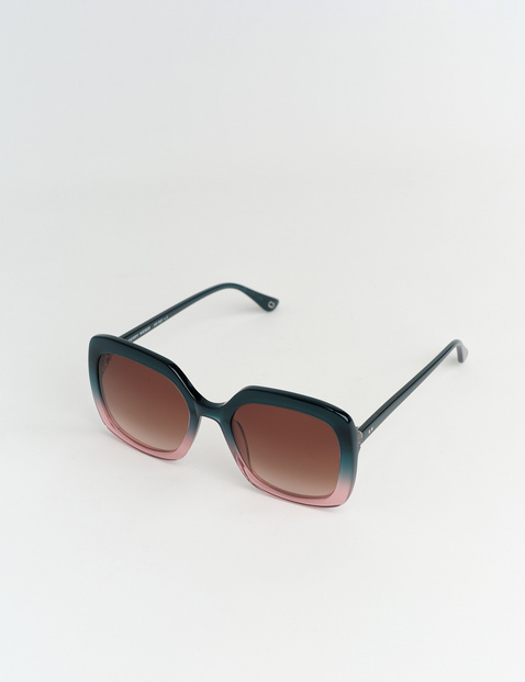 Kastige Sonnenbrille mit Dégradé-Optik
