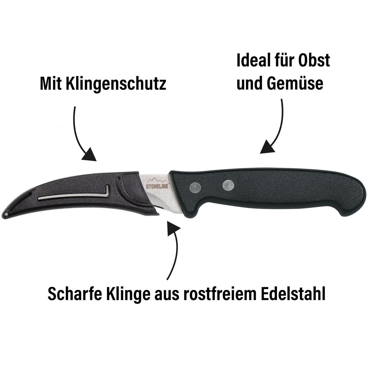 STONELINE® 18,8 cm Gemüsemesser, mit Klingenschutz