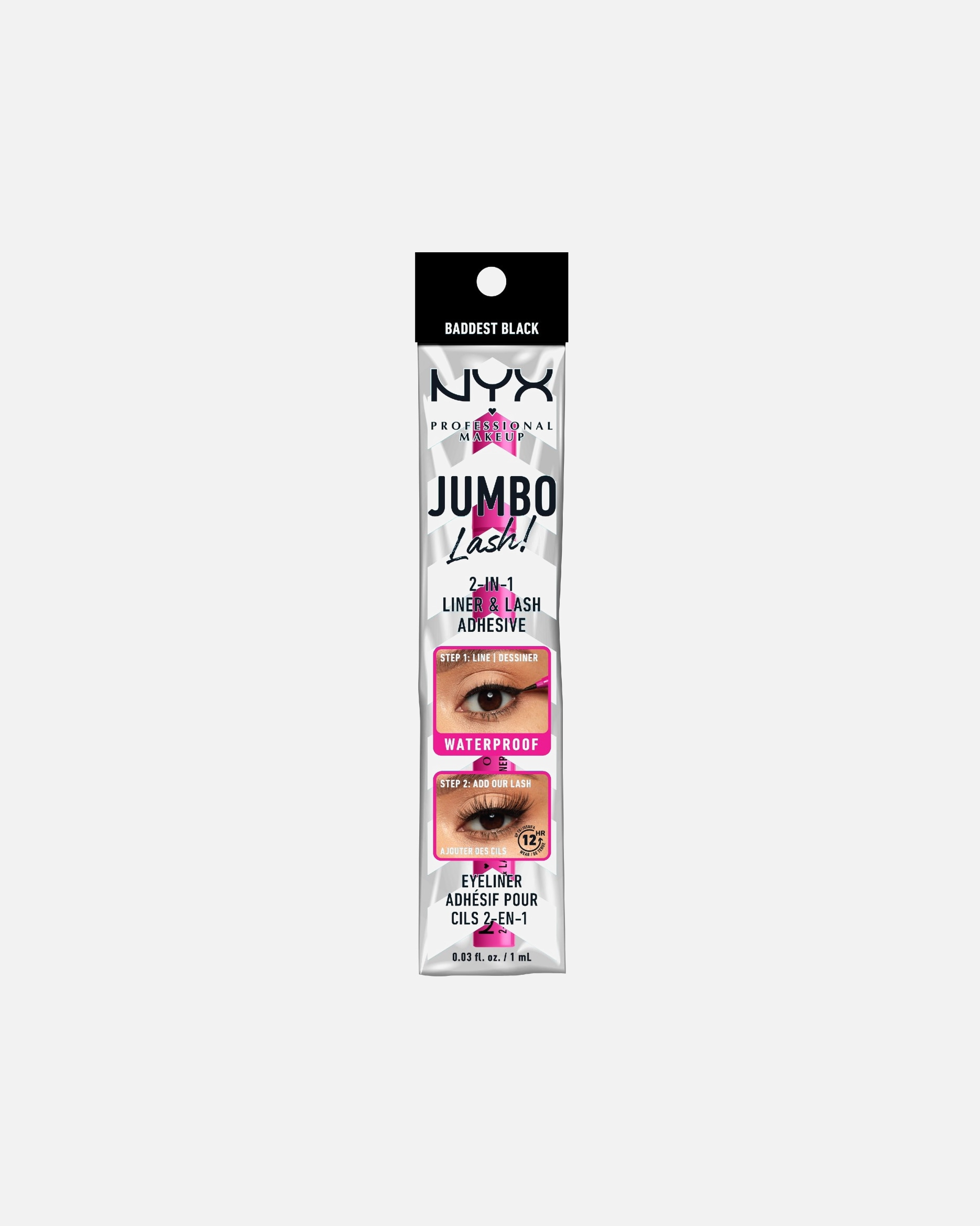 NYX Professional Makeup Jumbo Lash! 2v1 kontúrovacia linka a vodeodolné lepidlo na umelé mihalnice