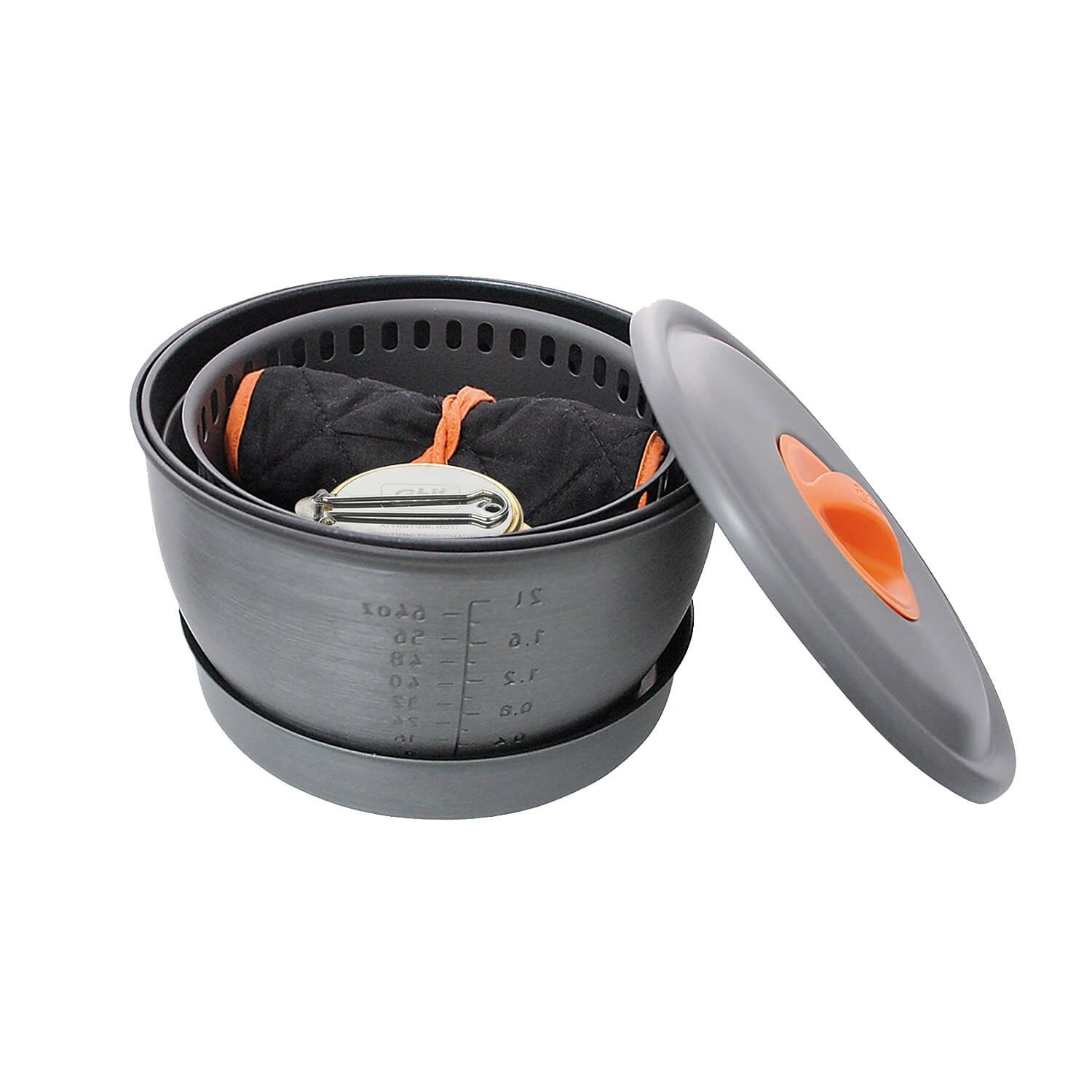 Aluminium Kochset mit Spiritusbrenner