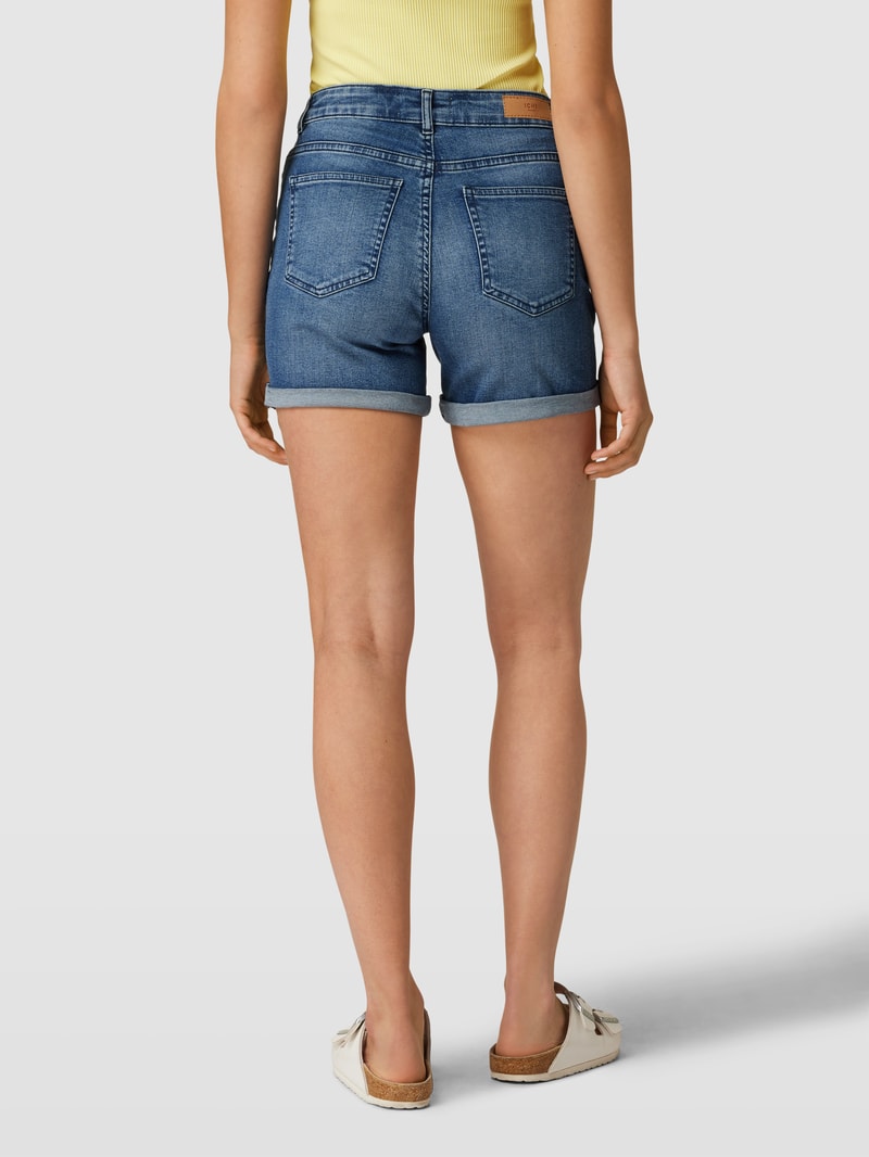 Jeansshorts mit fixierten Beinumschlägen Modell 'Twiggy' in blau
