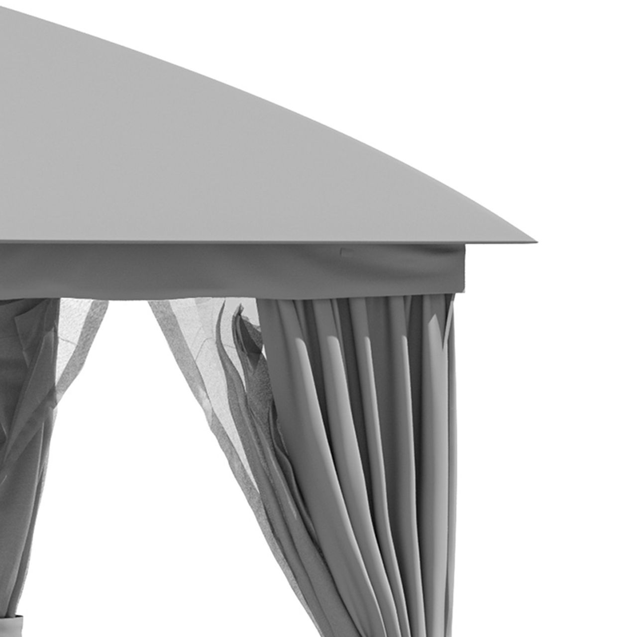 Outsunny Gartenpavillon Pavillon 3 x 3 m mit Doppeldach mit Moskitonetz Alu