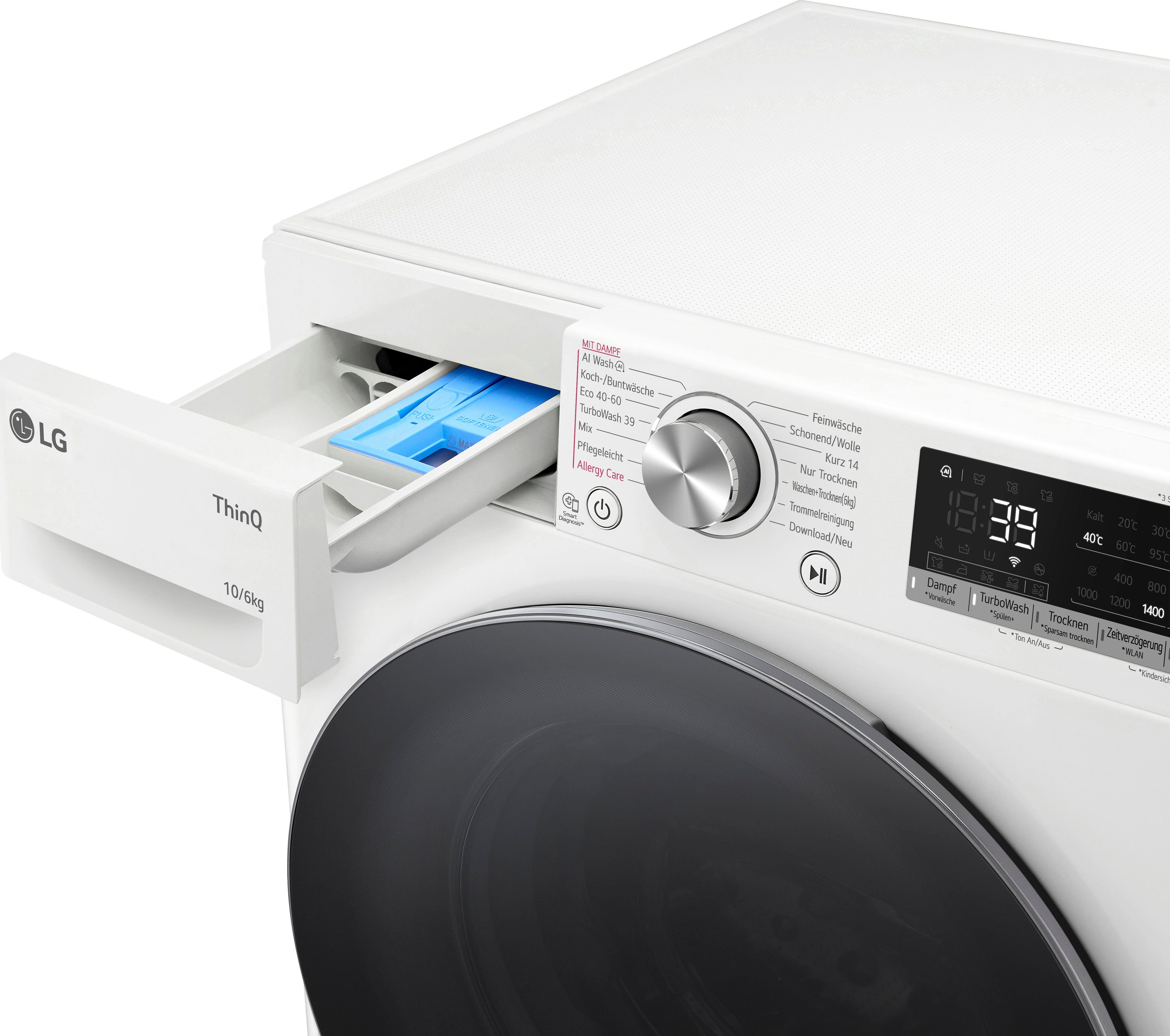 LG Waschtrockner Serie 7 W4WR70X61, 10 kg, 6 kg, 1400 U/min