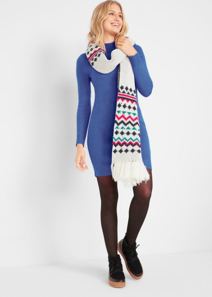 Strickkleid mit Stehkragen