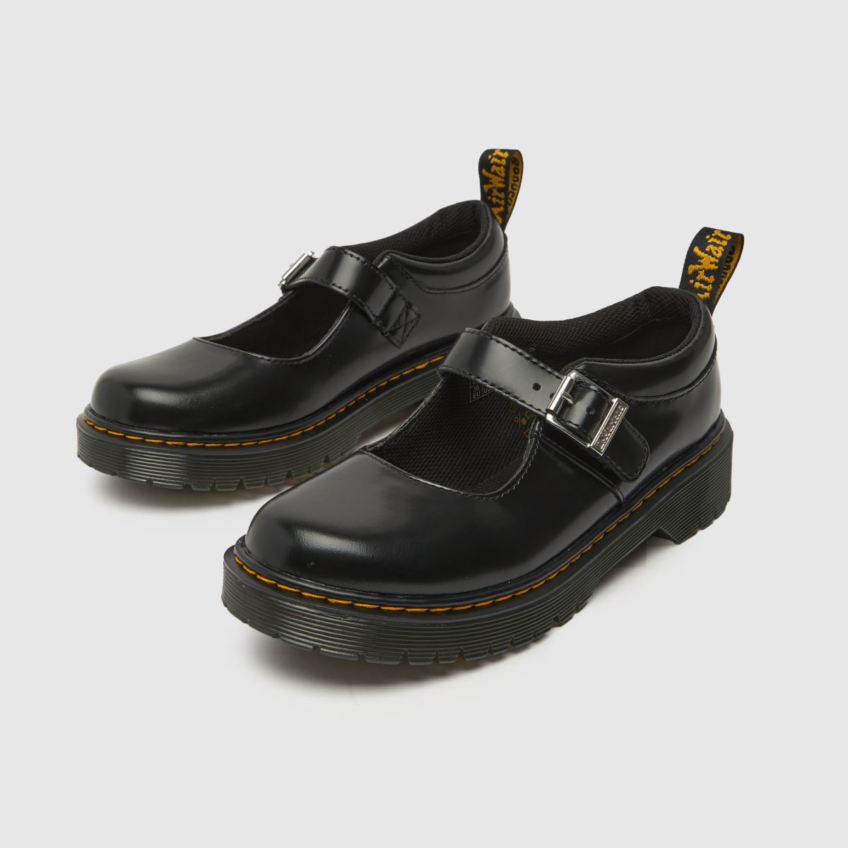 Dr Martens svarta mj bex flickor juniorskor