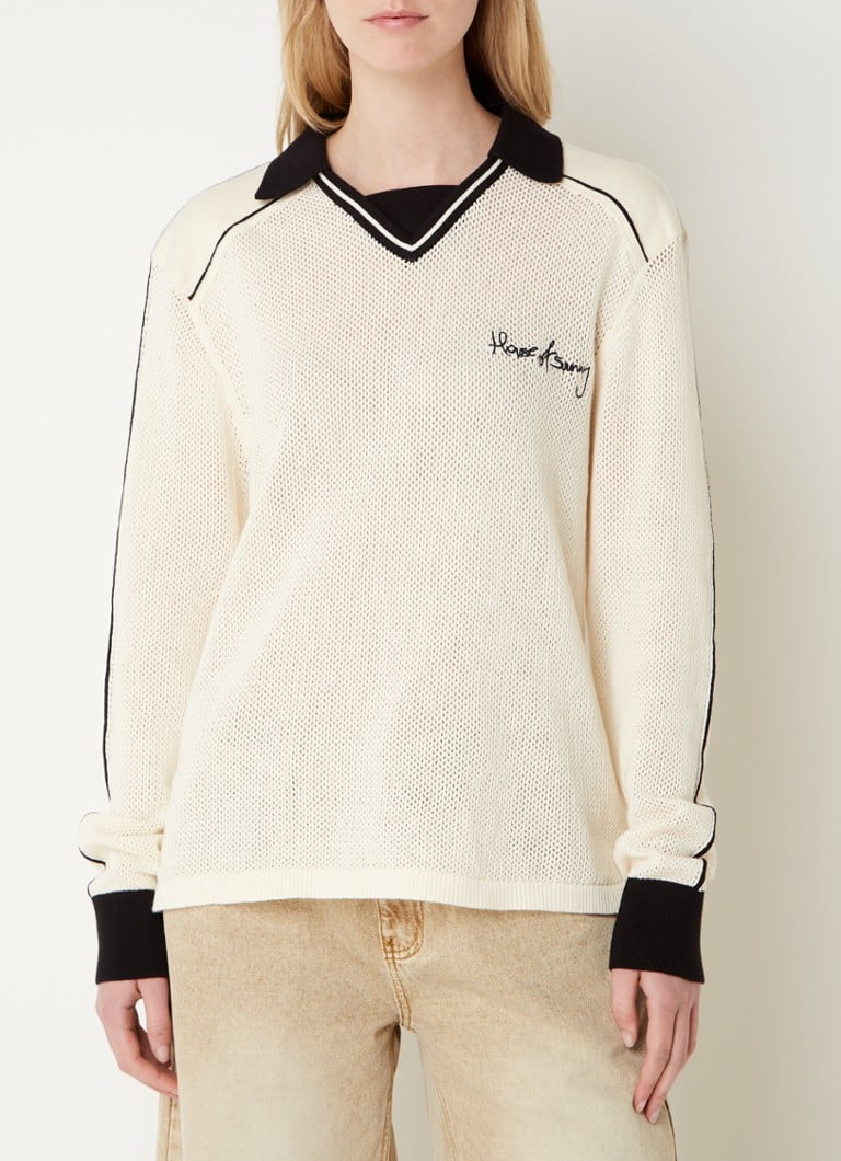 House of Sunny Keepers fine-knit sweater with logo embroidery
