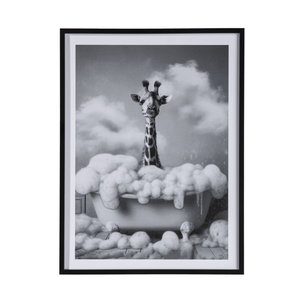 Bild Giraffe in Badewanne schwarz/