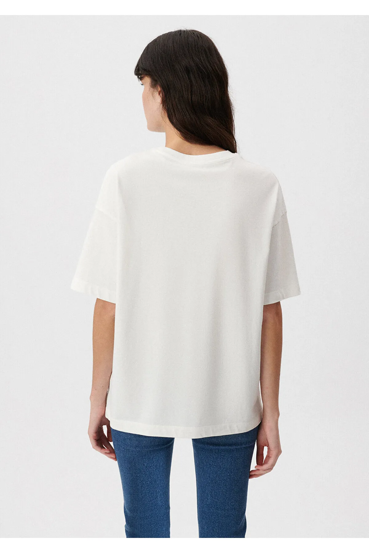 Mavi  Weißes T-Shirt mit Logo-Print, Übergröße/weiter Schnitt 1611593-70057