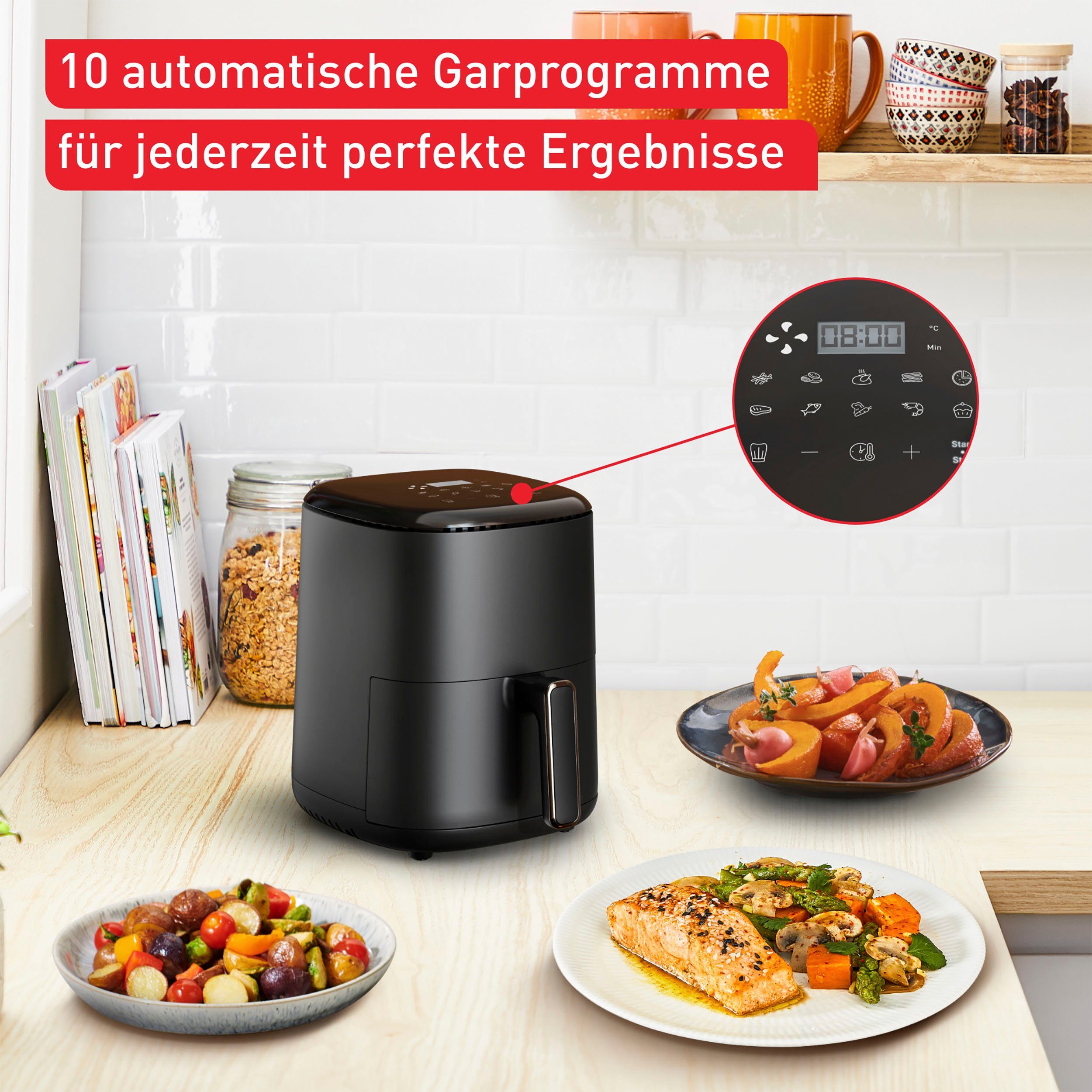 Tefal Heißluftfritteuse EY1458 Easy Fry Compact, 1300 W