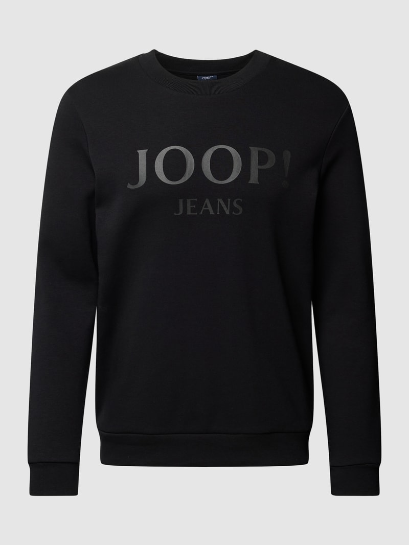 Sweatshirt mit Label-Print Modell 'Alfred' in schwarz