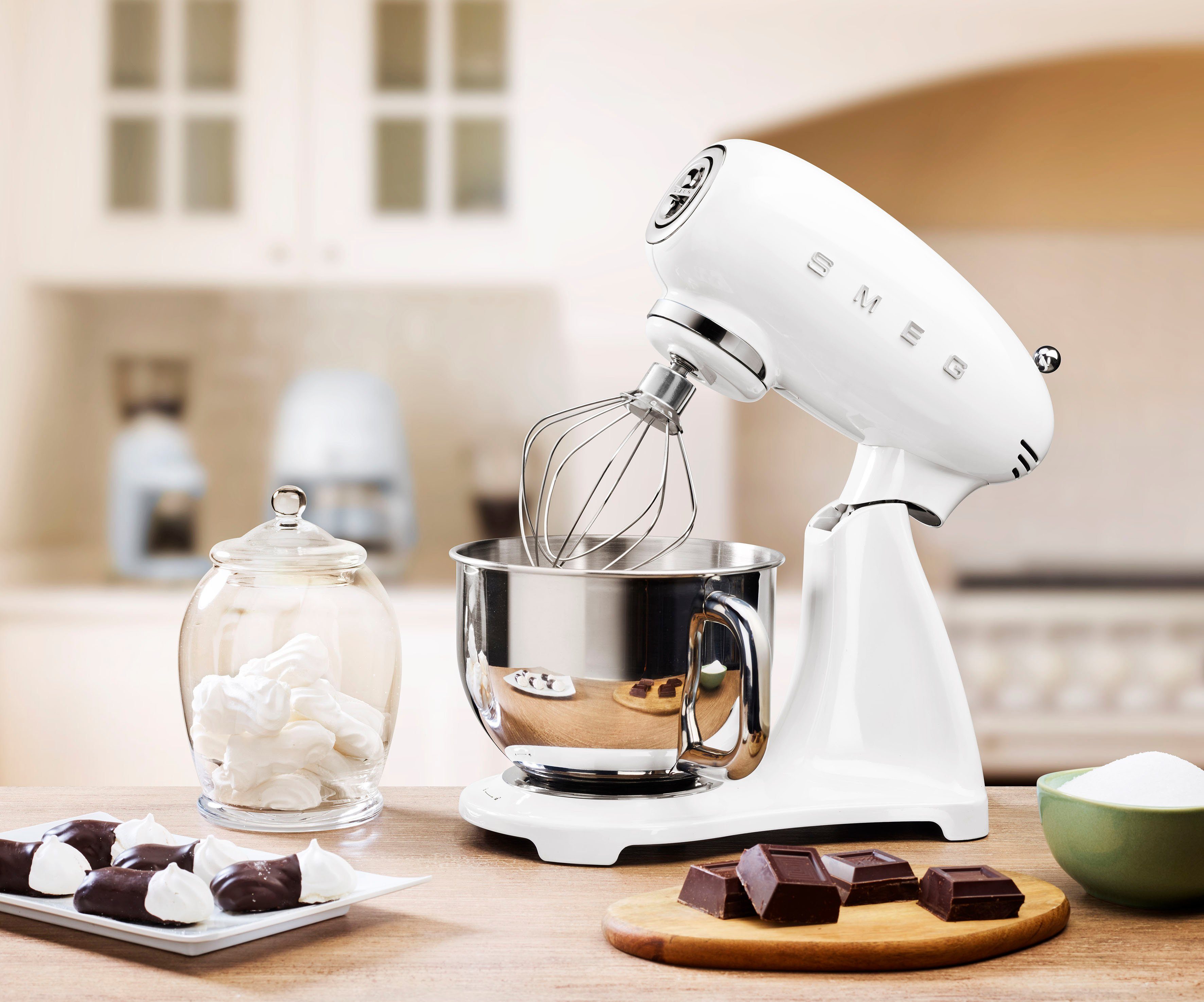 Smeg Küchenmaschine SMF03WHEU Weiß, 800 W, 4,8 l Schüssel